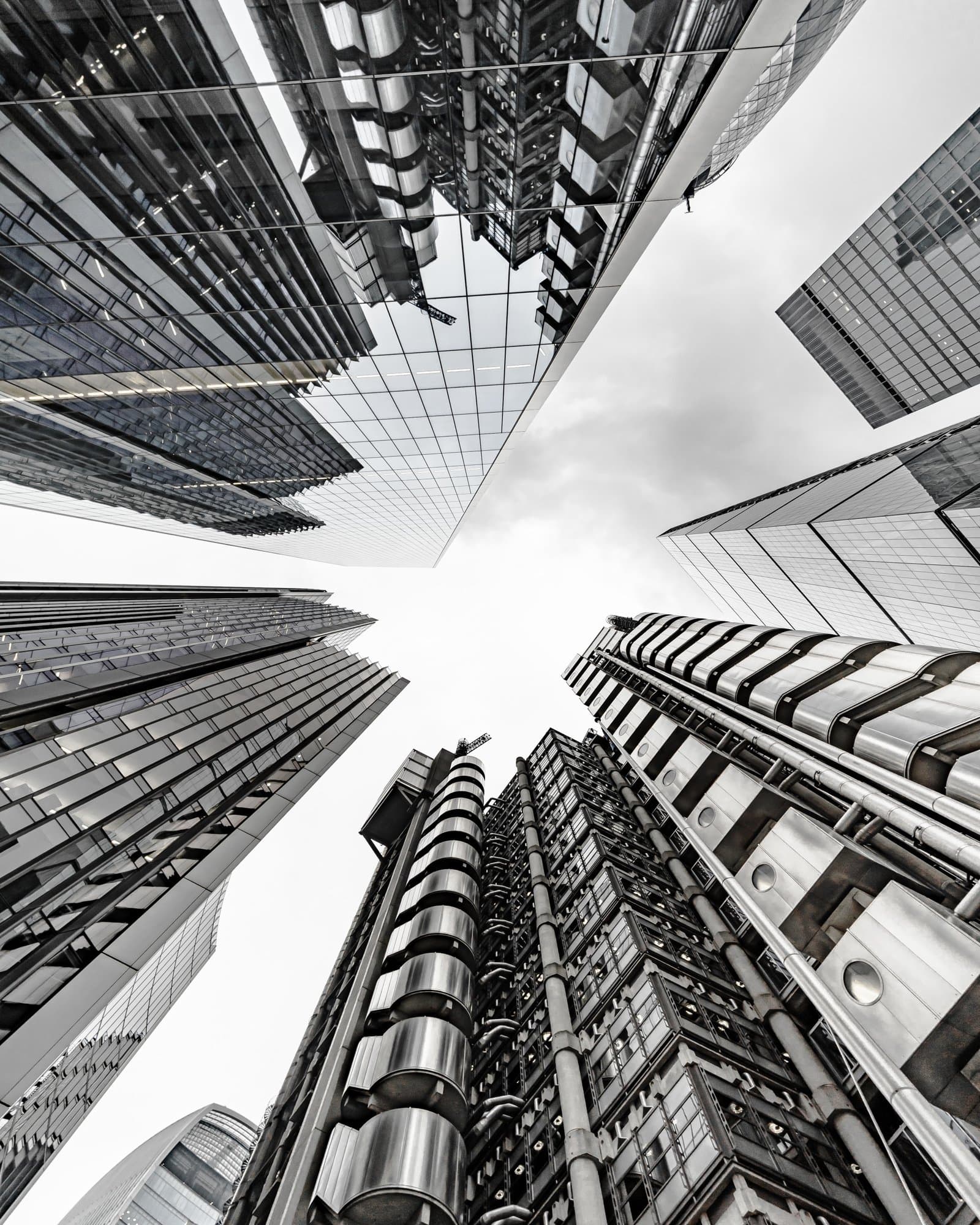Modern high-rise building rising into the sky